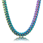 Rainbow Stainless Steel Cuban Chain Necklace