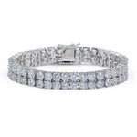 Iced Out 2 Rows Moissanite Tennis Bracelet