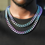 Rainbow Stainless Steel Cuban Chain Necklace