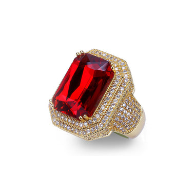 Iced Out Ruby Ring