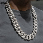 24mm Iced Out Cuban Chain Necklace