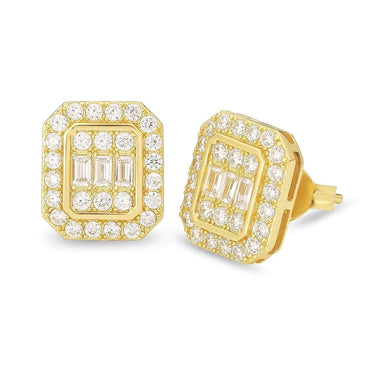 Iced Out Octagonal Earrings