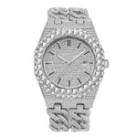 Iced Out Moissanite Cuban Chain Watch