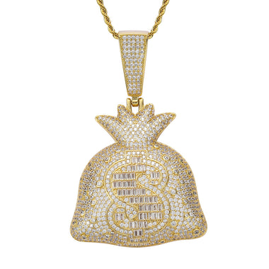 Iced out Money Bag Pendant