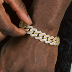 15mm Iced Out Cuban Chain Bracelet