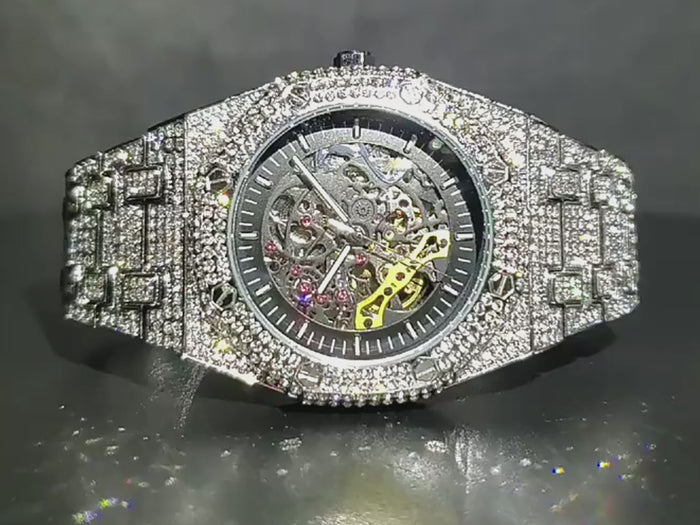 Iced Out Moissanite Watch