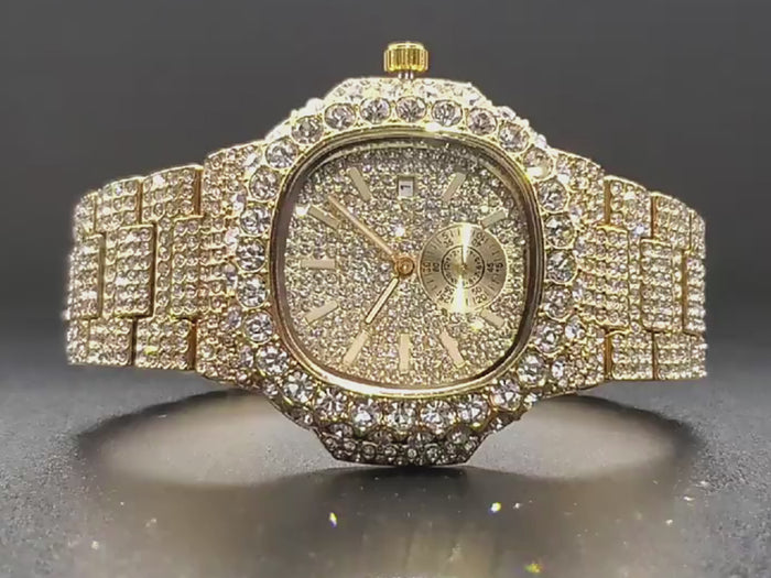 Iced Out Moissanite Watch