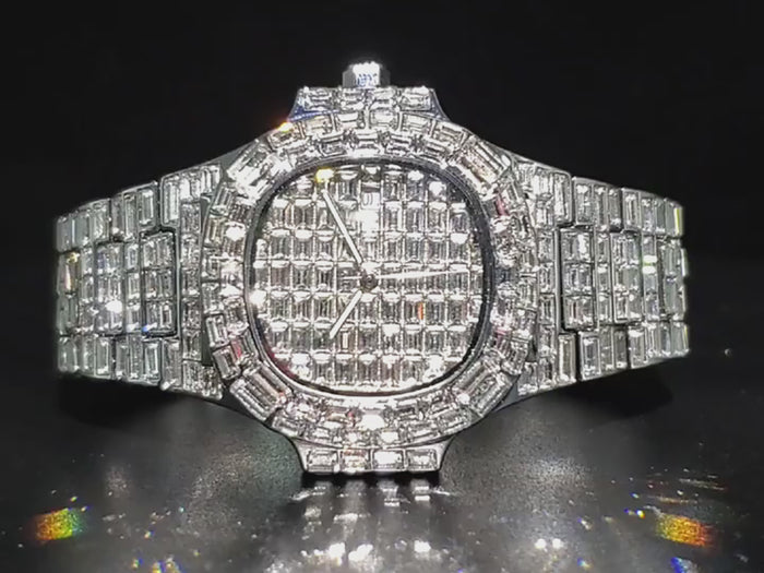 Iced Out Moissanite Watch