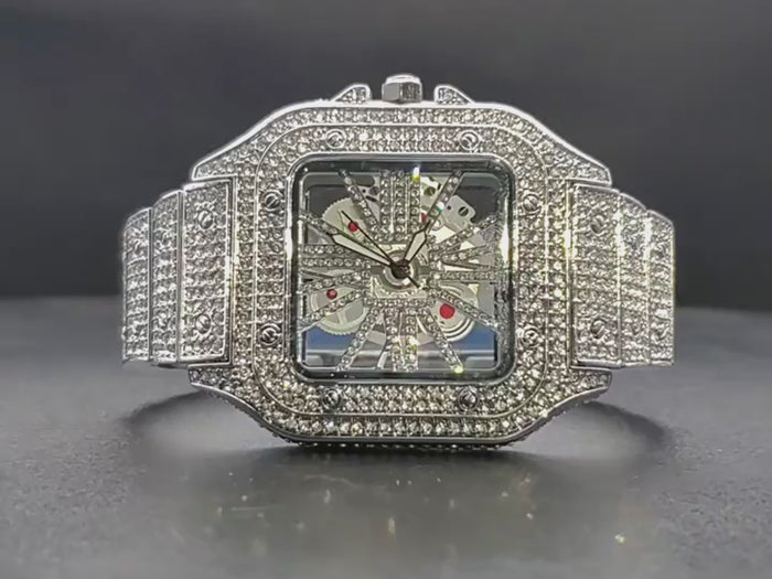 Iced Out Moissanite Watch