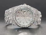 Iced Out Moissanite Cuban Chain Watch